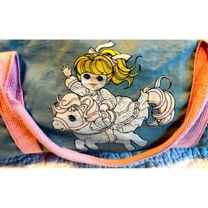My Little Pony G1 Blue Tote Gym bag duffle overnight Slumber Mate -WOW!